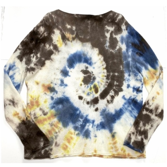 LOVE Tanjane 100% Cashmere Tie Dye Sweaters in Brown and Blue - Picture 9 of 11